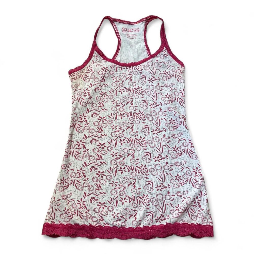 Guess Women's Pink and White Vest